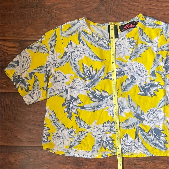 Motel Rocks Floral Crop Top in Yellow and Blue - Picture 4 of 7